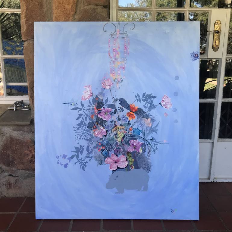 Original Impressionism Floral Painting by rebecca de figueiredo