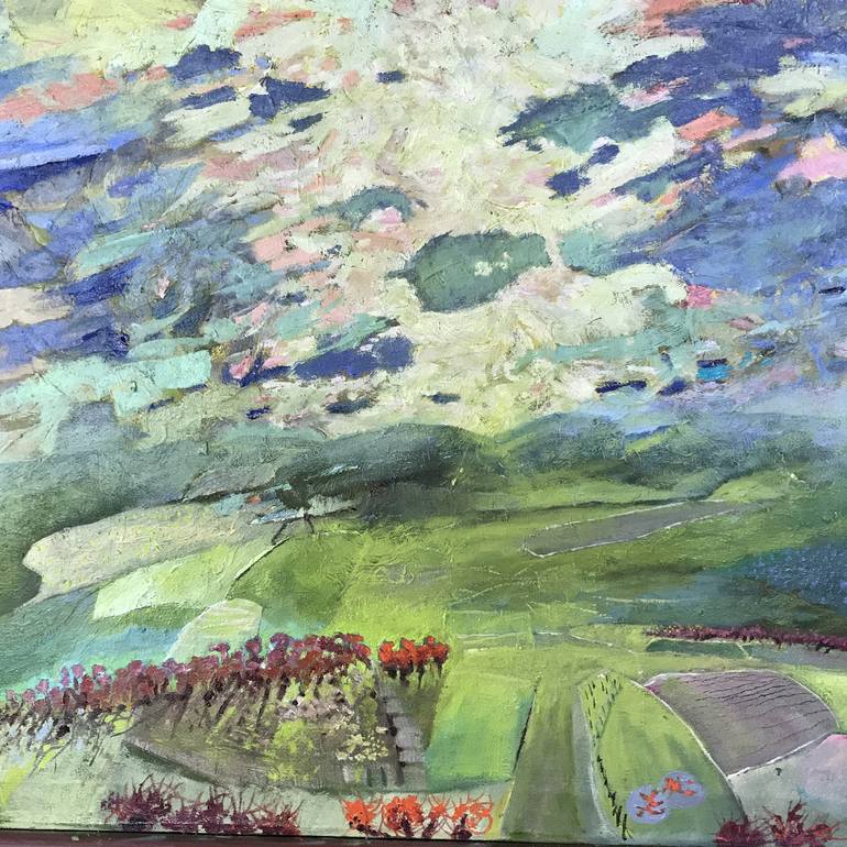 Original Impressionism Landscape Painting by rebecca de figueiredo
