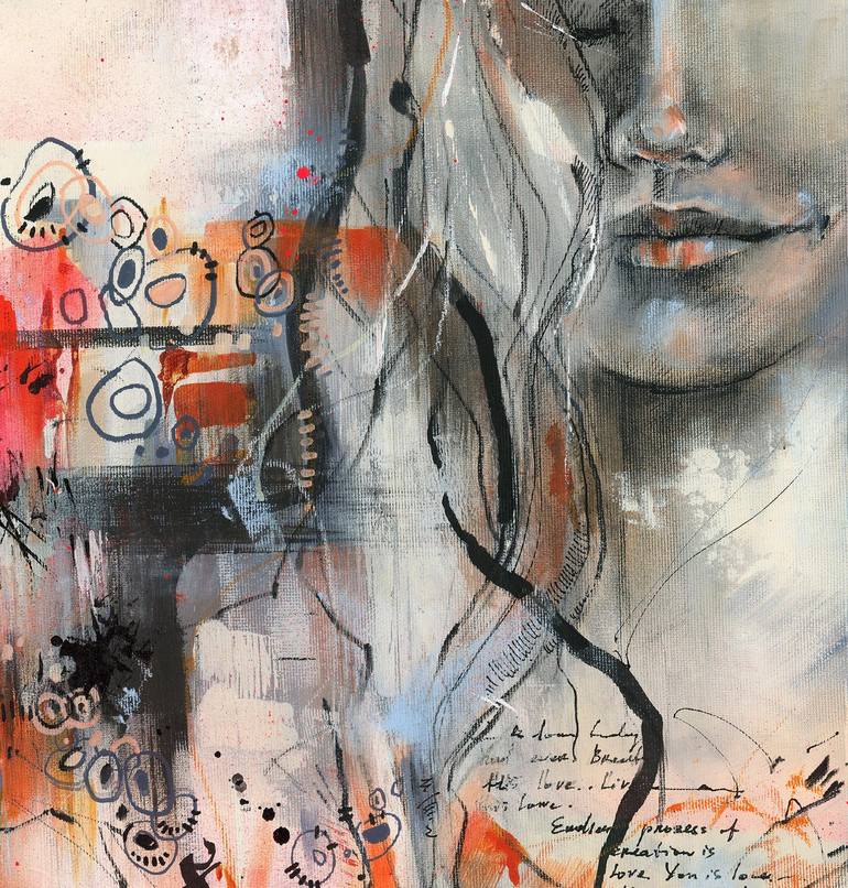 Original Abstract Portrait Painting by Sophie Rodionov
