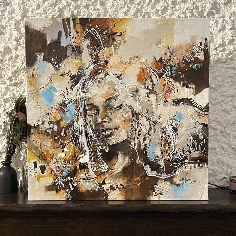 Original Abstract Portrait Painting by Sophie Rodionov