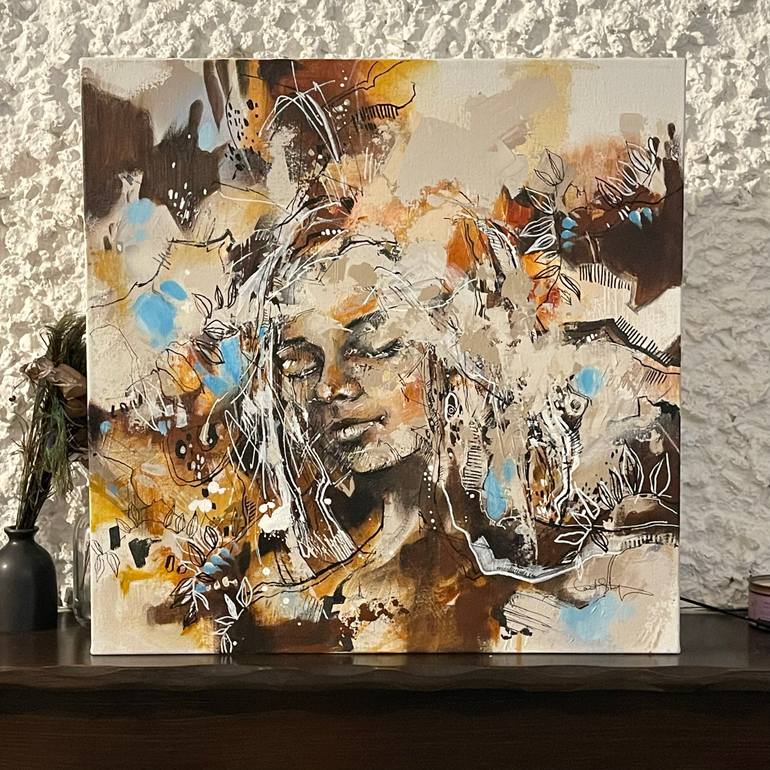 Original Abstract People Painting by Sophie Rodionov