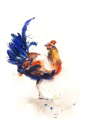 Original Impressionism Animal Painting by Sophie Rodionov