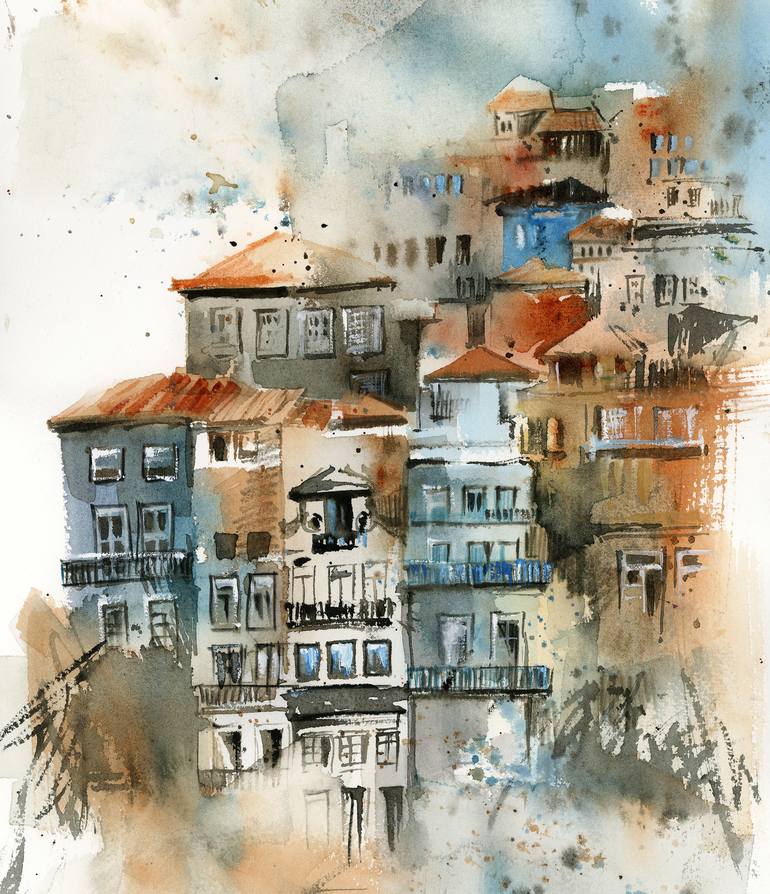 Original Architecture Painting by Sophie Rodionov