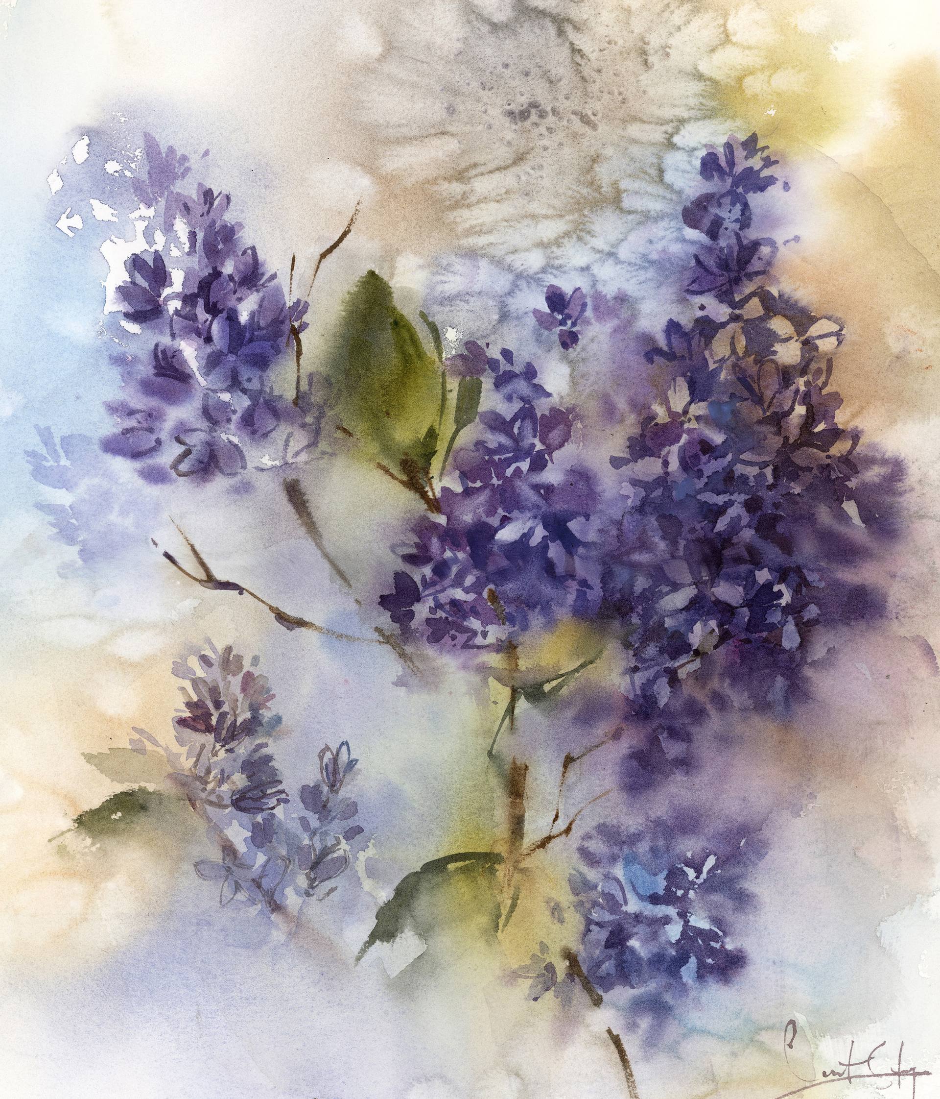 lilac flower painting