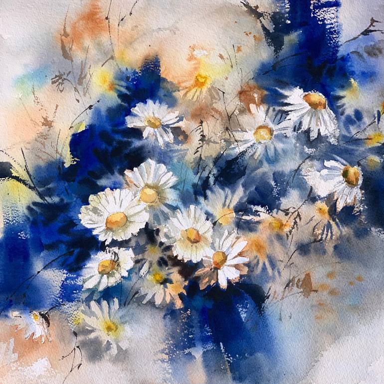 Original Fine Art Floral Painting by Sophie Rodionov