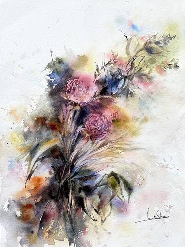 Original Modern Floral Paintings by Sophie Rodionov