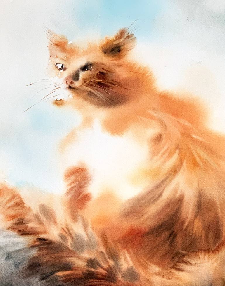 Original Impressionism Animal Painting by Sophie Rodionov