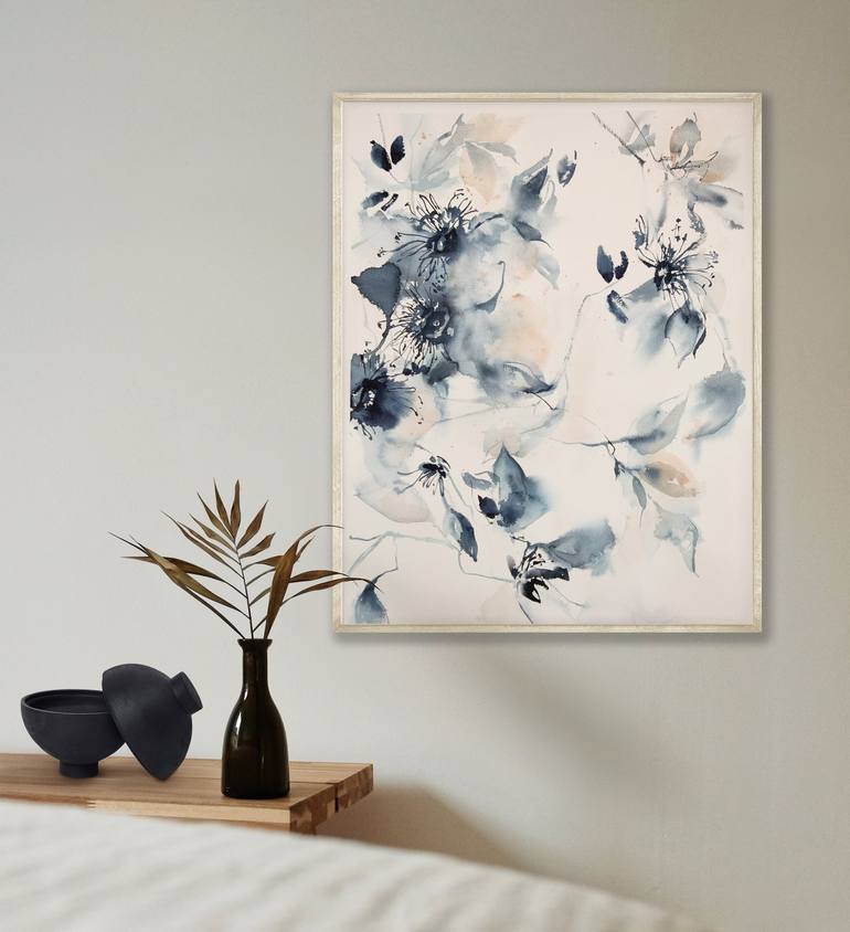 Original Abstract Floral Painting by Sophie Rodionov