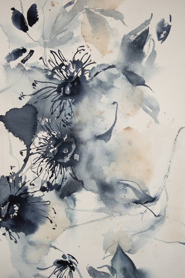 Original Abstract Floral Painting by Sophie Rodionov