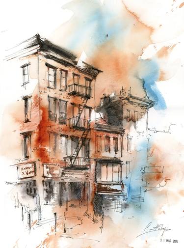 Original Architecture Paintings by Sophie Rodionov