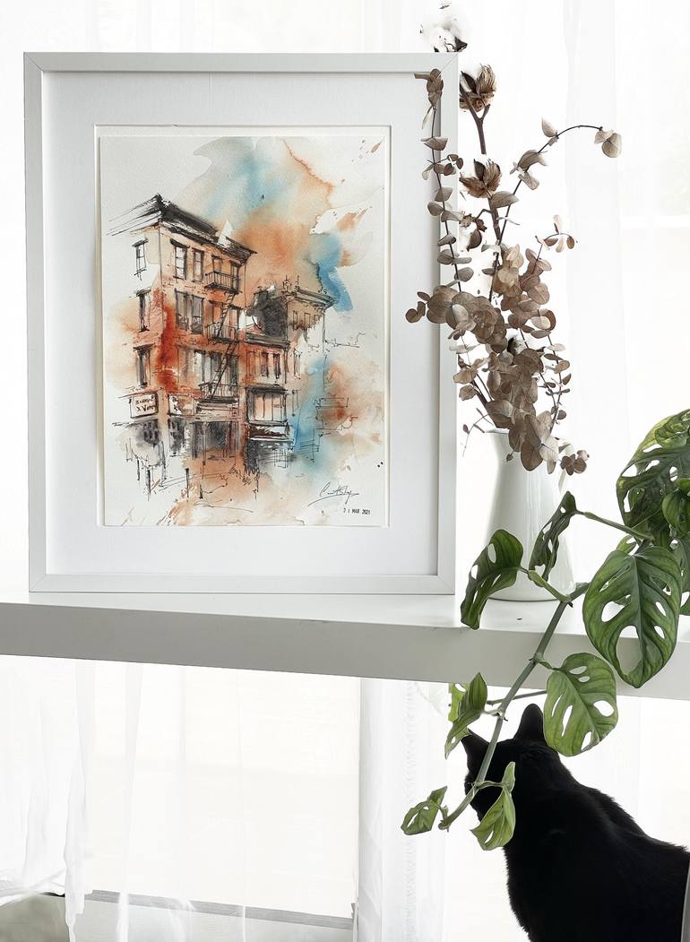 Original Impressionism Architecture Painting by Sophie Rodionov