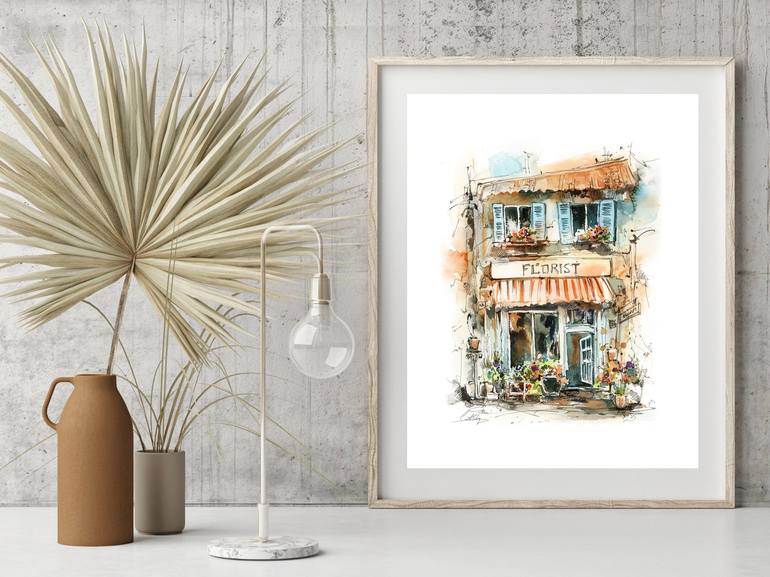 Original Illustration Architecture Painting by Sophie Rodionov