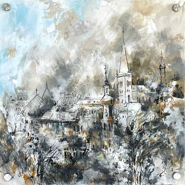 Original Abstract Cities Paintings by Sophie Rodionov