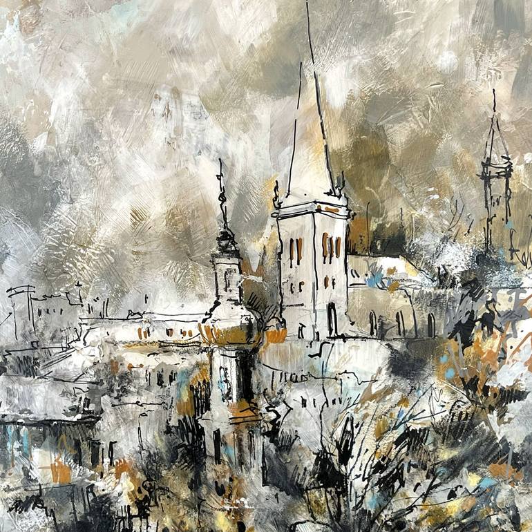 Original Abstract Cities Painting by Sophie Rodionov