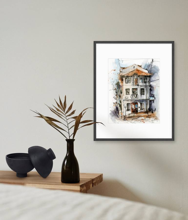 Original Modern Architecture Drawing by Sophie Rodionov