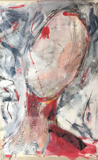 Original Abstract Portrait Collage by Kate Barnett