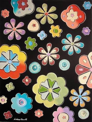Original Pop Art Floral Paintings by Andrea Benetti