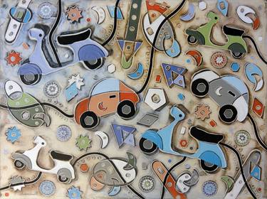 Original Pop Art Motor Paintings by Andrea Benetti