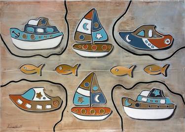 Original Expressionism Sailboat Paintings by Andrea Benetti