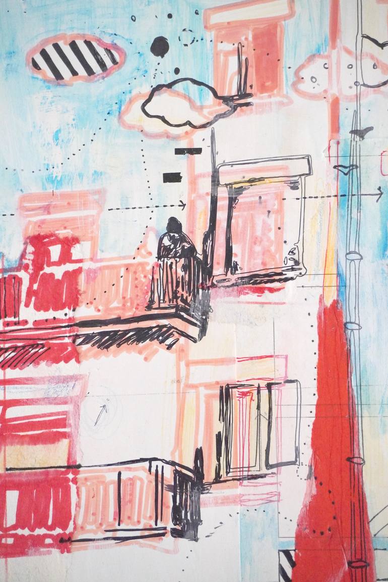 Original Contemporary Cities Mixed Media by Andrea Hauer