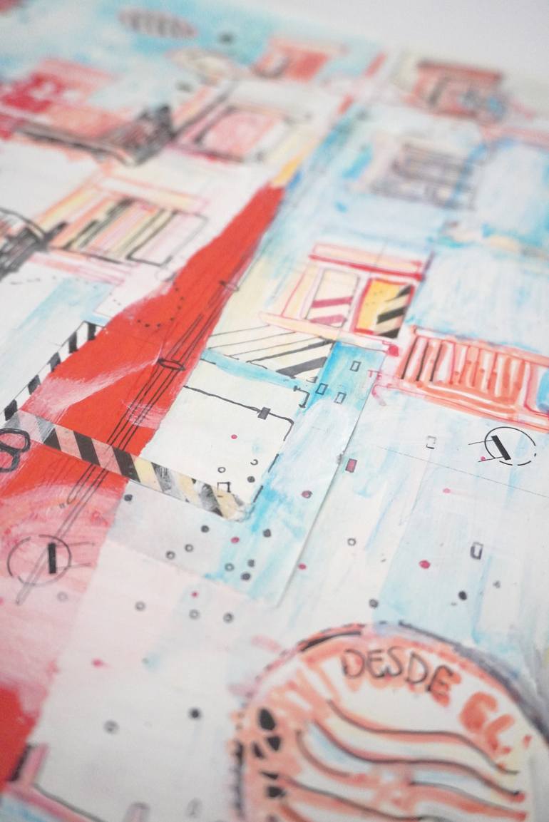 Original Contemporary Cities Mixed Media by Andrea Hauer