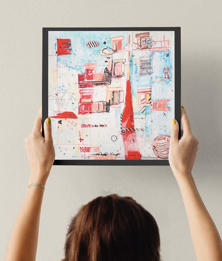 Original Contemporary Cities Mixed Media by Andrea Hauer