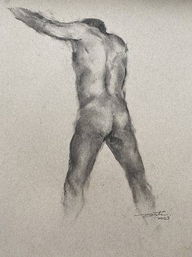 Male Leaning_Nude Life Drawing thumb