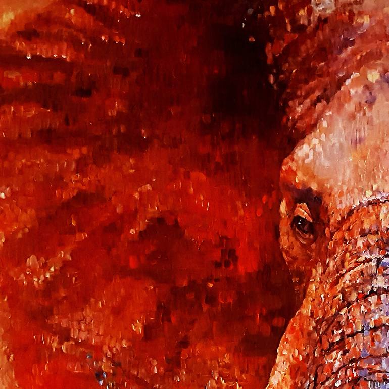 Original Impressionism Animal Painting by Arti Chauhan