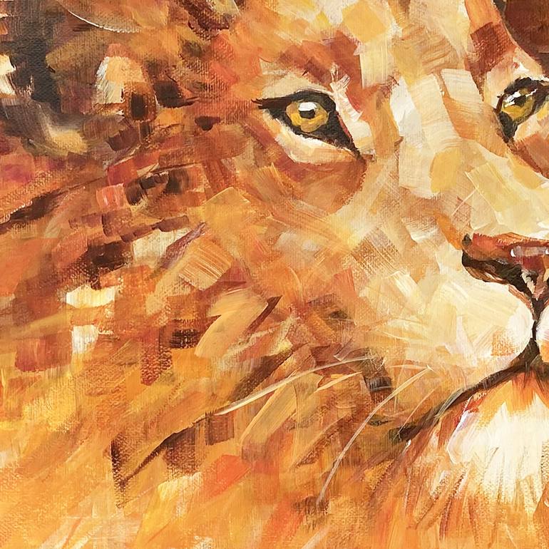 Original Impressionism Animal Painting by Arti Chauhan