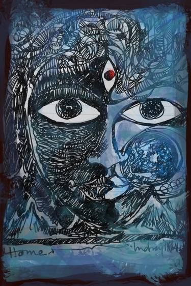 Original Abstract Expressionism Classical mythology Mixed Media by Indrajit Nattoji