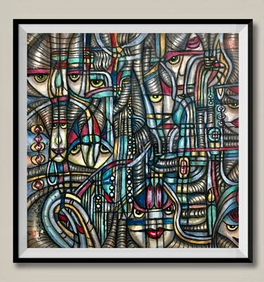 Original Impressionism Abstract Painting by Hu Renwei