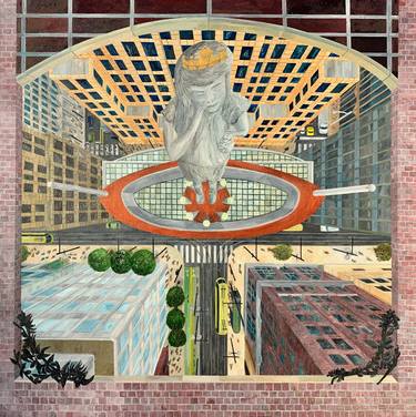 Original Art Deco Cities Paintings by Samuel Leopold