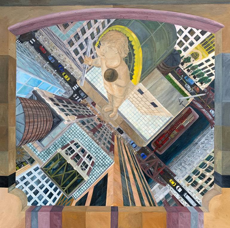 Original Fine Art Cities Painting by Samuel Leopold