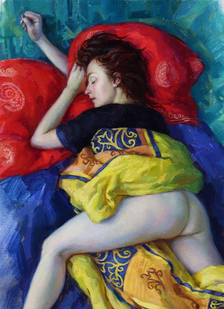 Original Contemporary Nude Painting by Serguei Zlenko