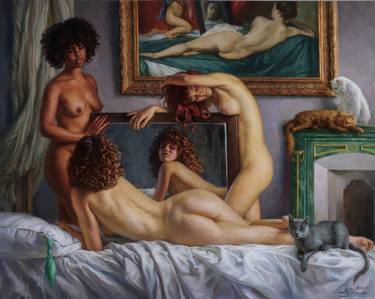 Print of Figurative Erotic Paintings by Serguei Zlenko