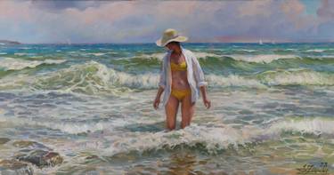 Print of Figurative Beach Paintings by Serguei Zlenko