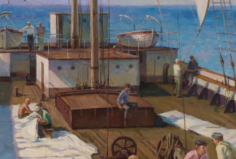 Original Sailboat Painting by Serguei Zlenko