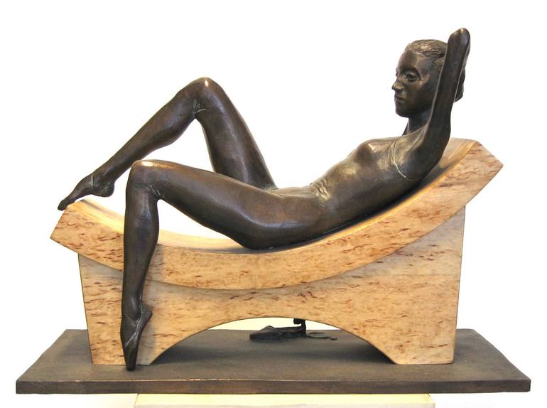 Original Art Deco Performing Arts Sculpture by Serguei Zlenko