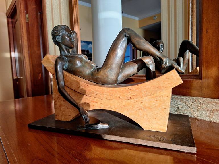 Original Art Deco Performing Arts Sculpture by Serguei Zlenko