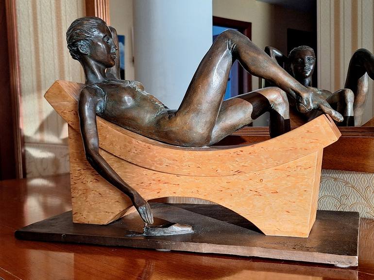 Original Art Deco Performing Arts Sculpture by Serguei Zlenko