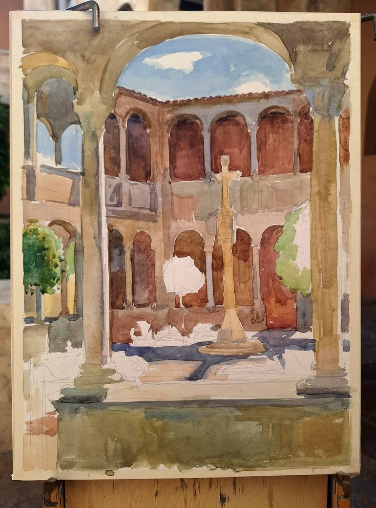 Original Classicism Architecture Painting by Serguei Zlenko