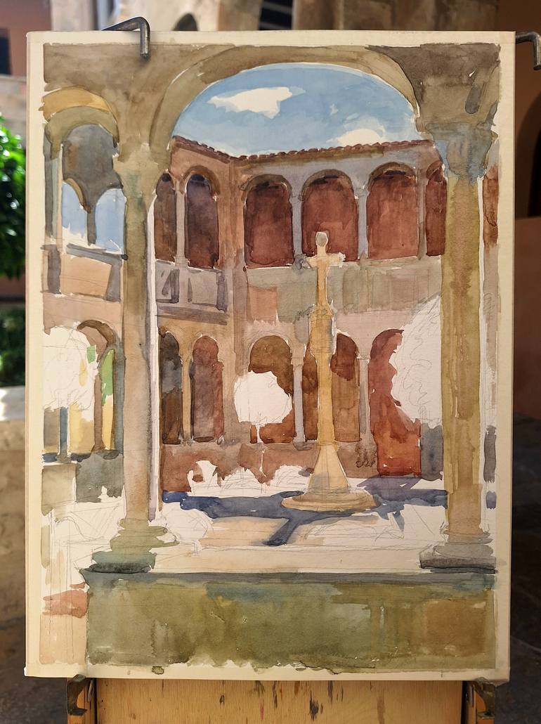 Original Classicism Architecture Painting by Serguei Zlenko
