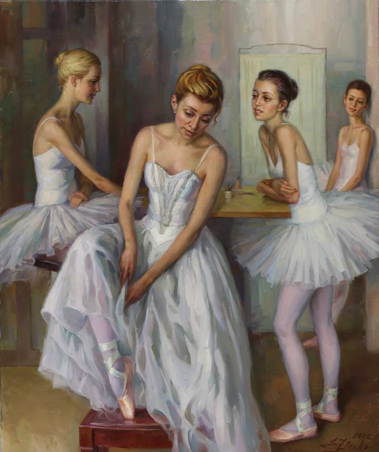 Conversation. Painting by Serguei Zlenko | Saatchi Art