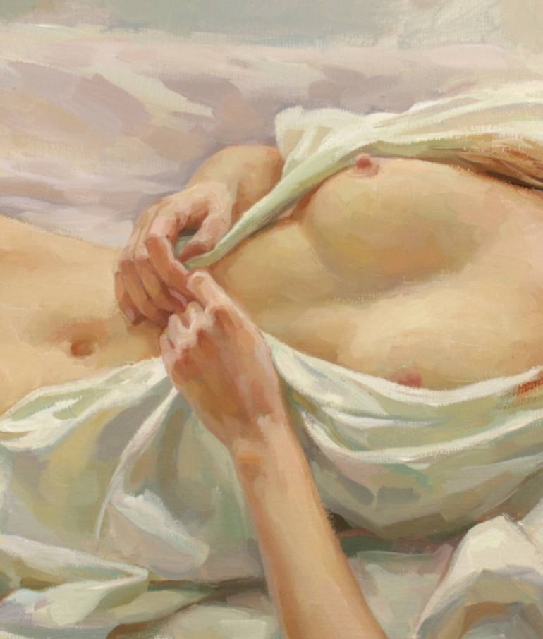 Original Realism Erotic Painting by Serguei Zlenko
