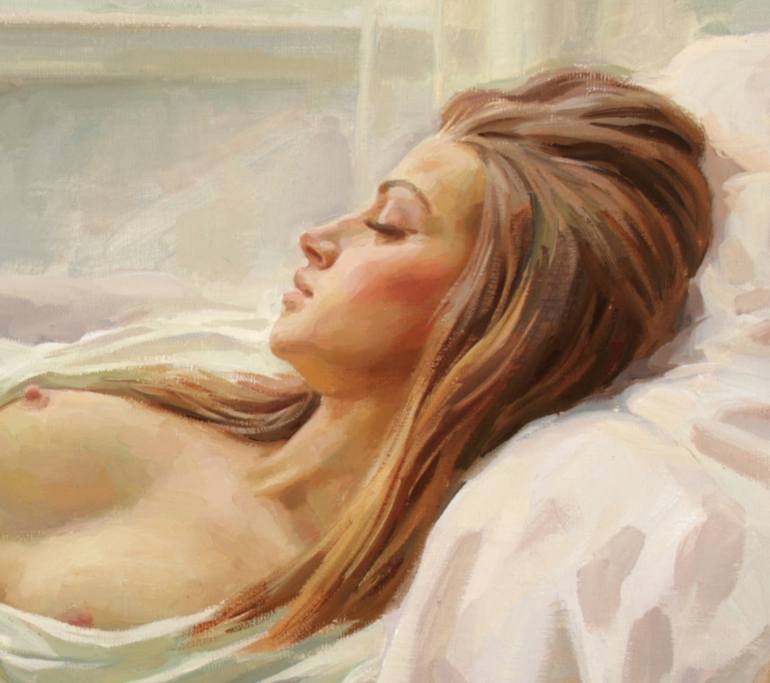 Original Realism Erotic Painting by Serguei Zlenko