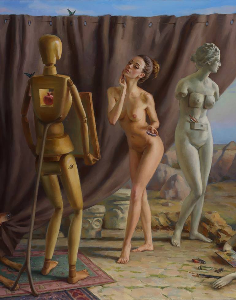 Original Surrealism Erotic Painting by Serguei Zlenko