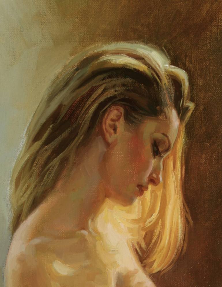 Original Fine Art Nude Painting by Serguei Zlenko