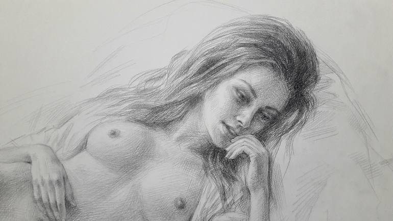 Original Figurative Erotic Drawing by Serguei Zlenko
