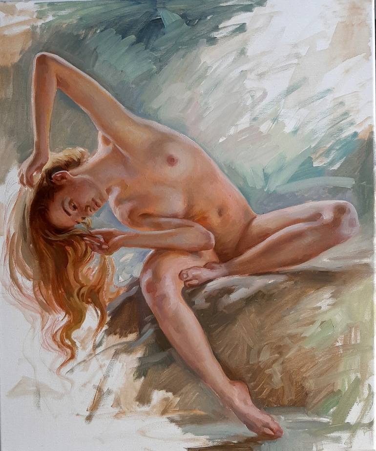 Original Figurative Nude Painting by Serguei Zlenko