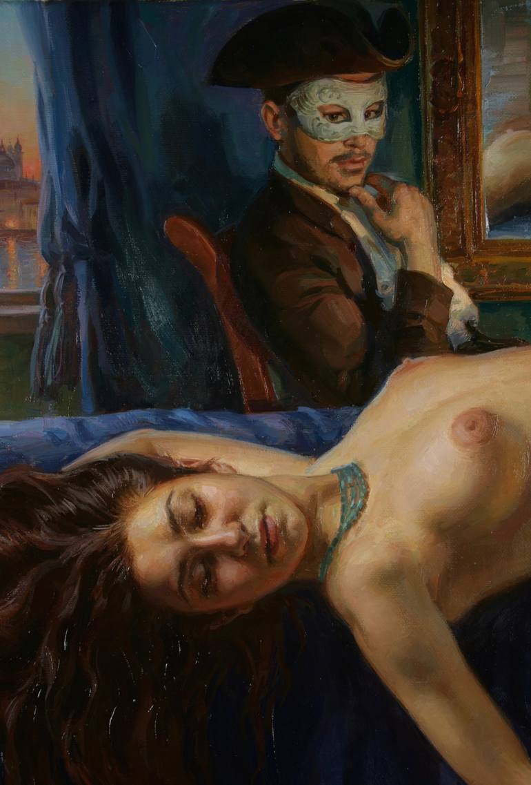 Original Figurative Erotic Painting by Serguei Zlenko